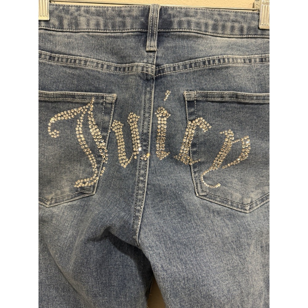 Juicy Couture Jeans Junior 11 30 Lunita Blue Denim Flare Leg Rhinestone Butt Y2K